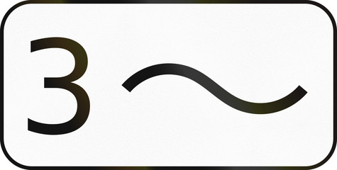 Belarusian supplementary road sign - Three curves