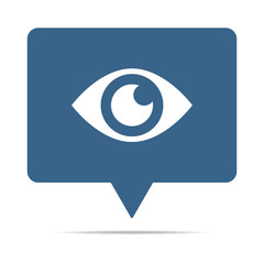 Blaue Sprechblase mit Auge - Beobachten - Viewers