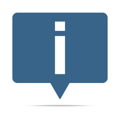 Blaue Sprechblase mit Informations-i