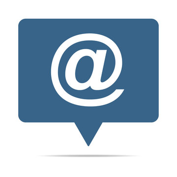 Blaue Sprechblase mit at-Symbol - Mail - Internet