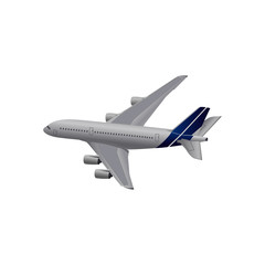 Vector illustration high detailed plane. Jet commercial airplane.