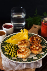 Chicken cutlets with vegetables