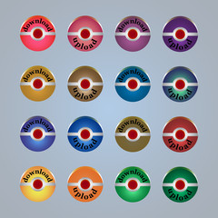 Set of colored web buttons.