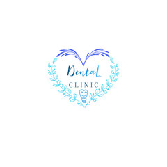 Typographic badges - Dental clinic. On the basis of script fonts, handmade. It can be used to design your printed products