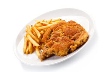 Fried pork chop with french fries