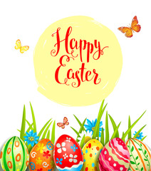 Holiday color eggs card