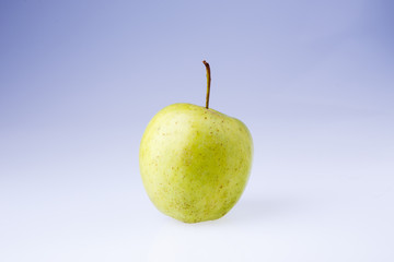 delicious juicy fresh green Apple on white background