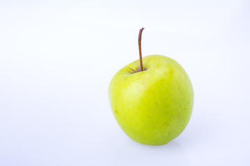 delicious juicy fresh green Apple on white background