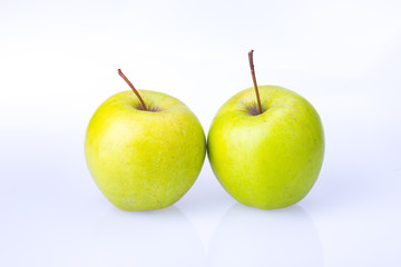 delicious juicy fresh green Apple on white background