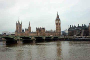 Fototapeta na wymiar The Palace of Westminster with Elizabeth Tower, London, Great Britain