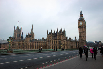 Fototapeta na wymiar The Palace of Westminster with Elizabeth Tower, London, Great Britain