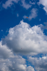 Glider, sky, clouds