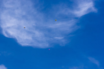 Glider, sky, clouds