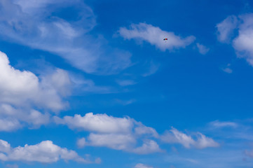 Glider, sky, clouds