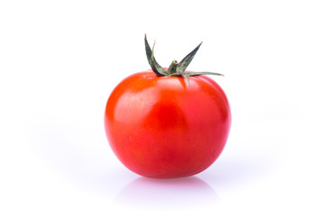 red tomato on white background