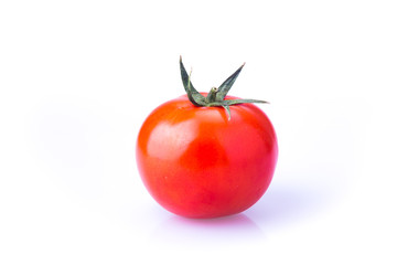 red tomato on white background