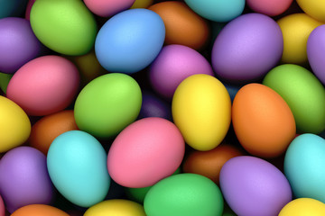 3d render of colorful easter eggs