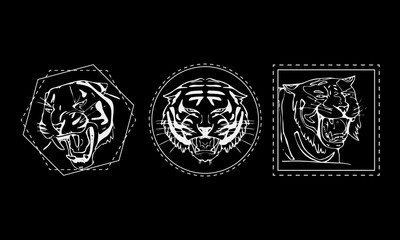 Tiger muzzle emblem set