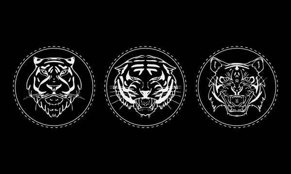 Tiger muzzle emblem set