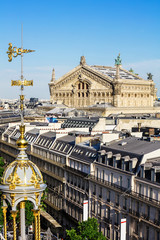 View of Paris from the roof of the building. Paris, France