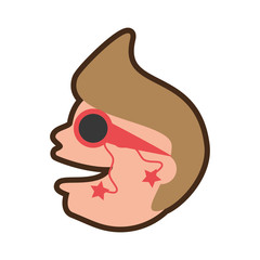 profile guy smile glasses party vector illustration eps 10