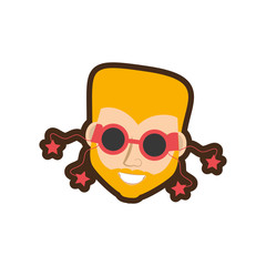 head guy smile glasses party vector illustration eps 10