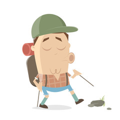 hiking cartoon man