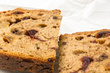 Slices of malt bread handmade