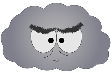Emoji vector angry cloud