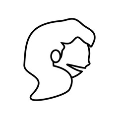 face girl funny glasses outline vector illustration eps 10