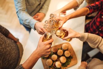 Grabbing some burgers and beer