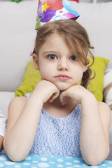 Little beautiful girl celebrate her birthday. Happy birthday