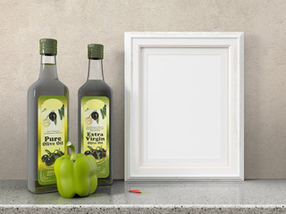 Mock up blank frame. 3d rendering