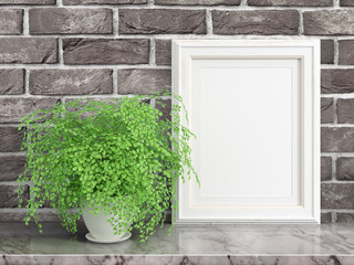 Mock up blank frame. 3d rendering