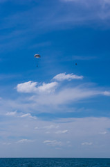 Glider, sky, clouds