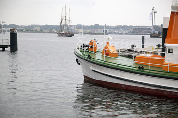 Tall Ship leaves Kiel harbour