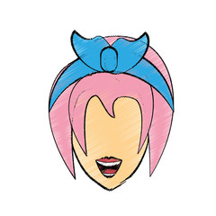 drawing head woman image vector illutration eps 10