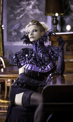 Beautiful woman in neo-baroque style