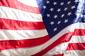 Fototapeta premium USA flag. American flag. American flag blowing wind.