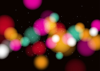 Colorful bokeh background with defocused lights. Vector Illustration