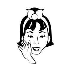 cartoon woman character posture line vector illustration eps 10
