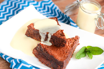 gâteau au chocolat avec Crème anglaise 6