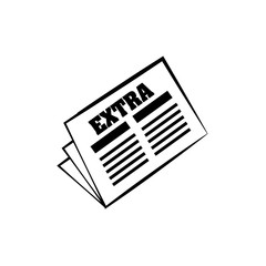 newspaper extra news daily line vector illus