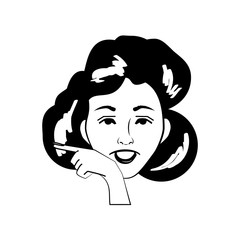 cartoon woman character posture line vector illustration eps 10