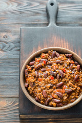 Bowl of chili con carne