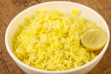 Yellow rice with lime