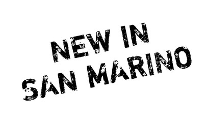 New In San Marino rubber stamp. Grunge design with dust scratches. Effects can be easily removed for a clean, crisp look. Color is easily changed.