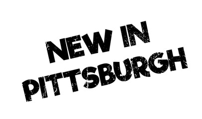 New In Pittsburgh rubber stamp. Grunge design with dust scratches. Effects can be easily removed for a clean, crisp look. Color is easily changed.