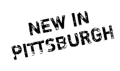 New In Pittsburgh rubber stamp. Grunge design with dust scratches. Effects can be easily removed for a clean, crisp look. Color is easily changed.