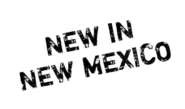 New In New Mexico rubber stamp. Grunge design with dust scratches. Effects can be easily removed for a clean, crisp look. Color is easily changed.